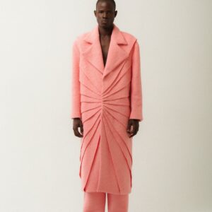 Pink Wool Layered Coat