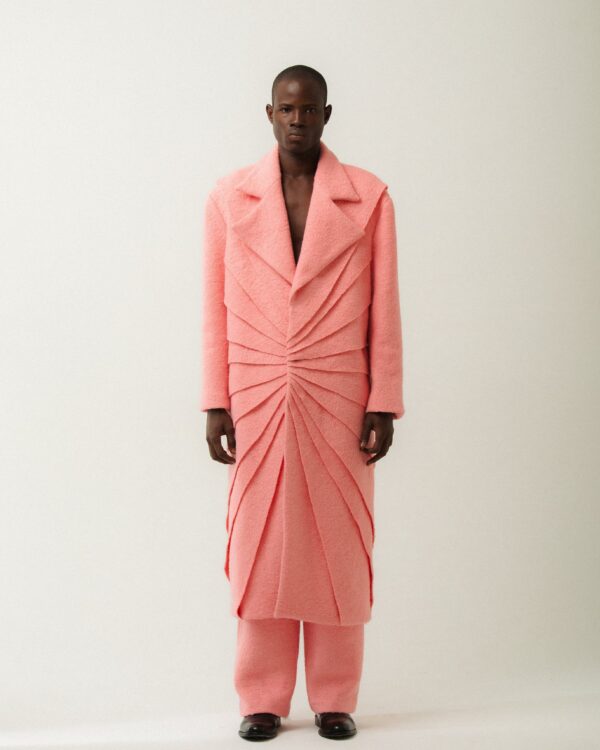 Pink Wool Layered Coat